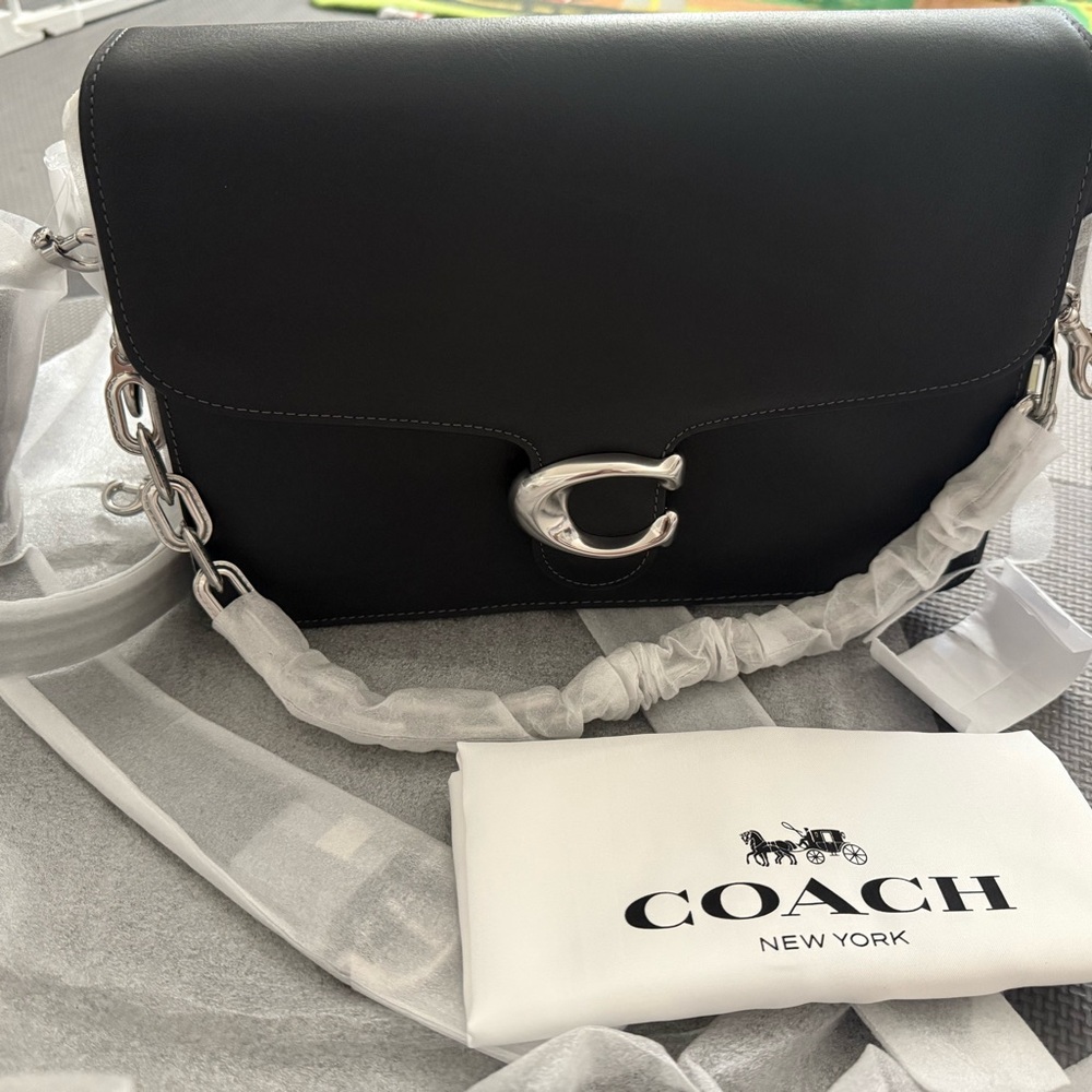 Authentic Coach Chain Tabby Shoulder Bag size 30 silver hardware